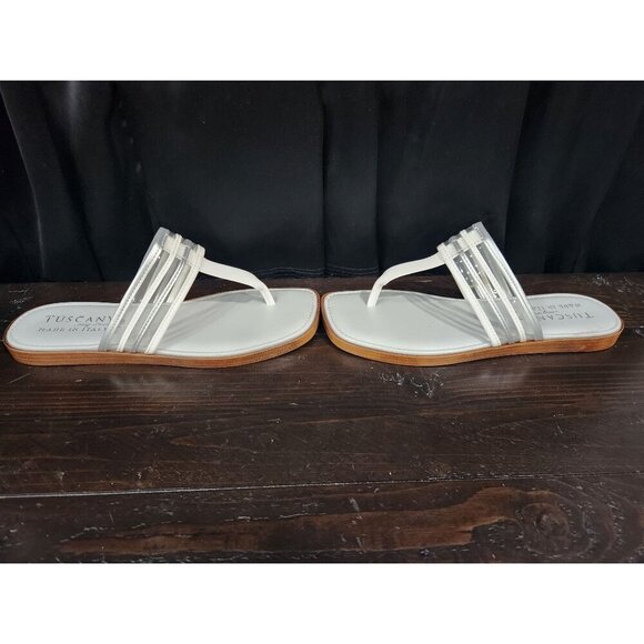 Tuscany by Easy Street White Antea Square Toe Thong Sandals/Sz. 7.5M NWOB - Picture 4 of 9